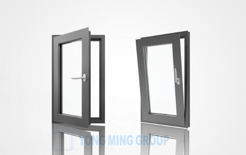 OPEN-INWARDS TILT AND TURN  ALUMINIUM GLASS WINDOW