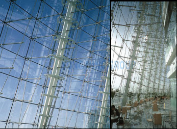 Pretension cable-strut truss structure curtain wall